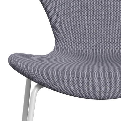 Fritz Hansen 3107 stol full klädsel, vit/re ull lavendel/naturlig