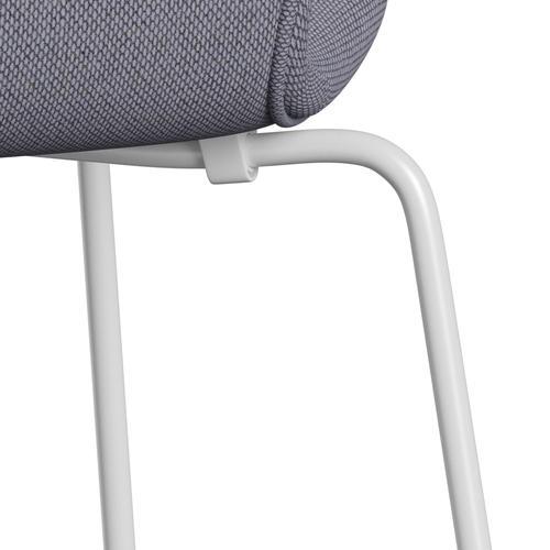 Fritz Hansen 3107 sedia piena rivestimento, lavanda bianca/re lana/naturale