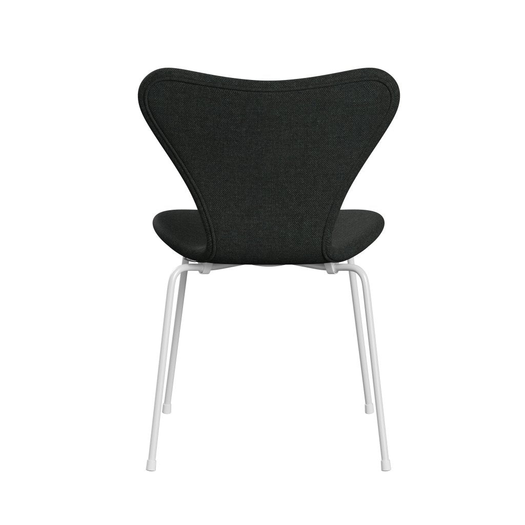 Fritz Hansen 3107 stol full møbeltrekk, hvit/re ull svart/naturlig