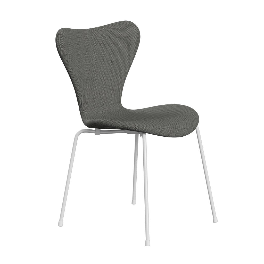 Fritz Hansen 3107 TUOLI Täydellinen verhoilu, valkoinen/villa taupe/luonnollinen