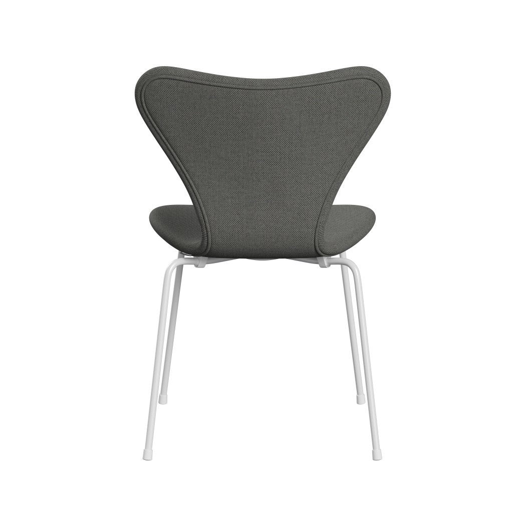 Fritz Hansen 3107 chaise complète complète, blanc / re laine taupe / naturel