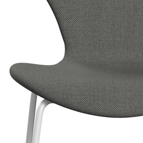 Fritz Hansen 3107 stol fuld polstring, hvid/re uld taupe/naturlig