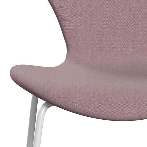 Fritz Hansen 3107 chaise complète complète, blanc / remix pâle aubergine