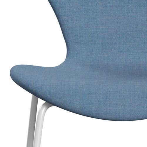 Fritz Hansen 3107 stoel Volledige bekleding, wit/remix blauw (REM816)