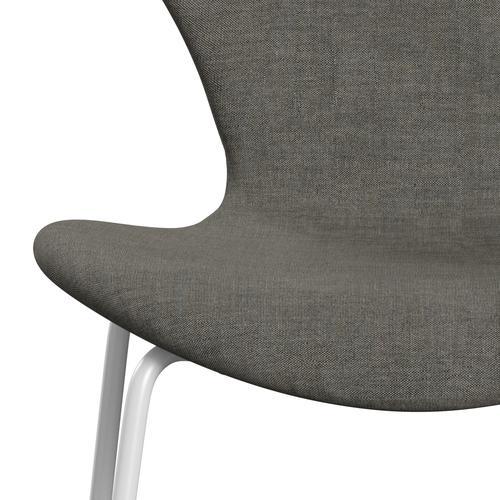 Fritz Hansen 3107 chaise complète complète, béton blanc / remix