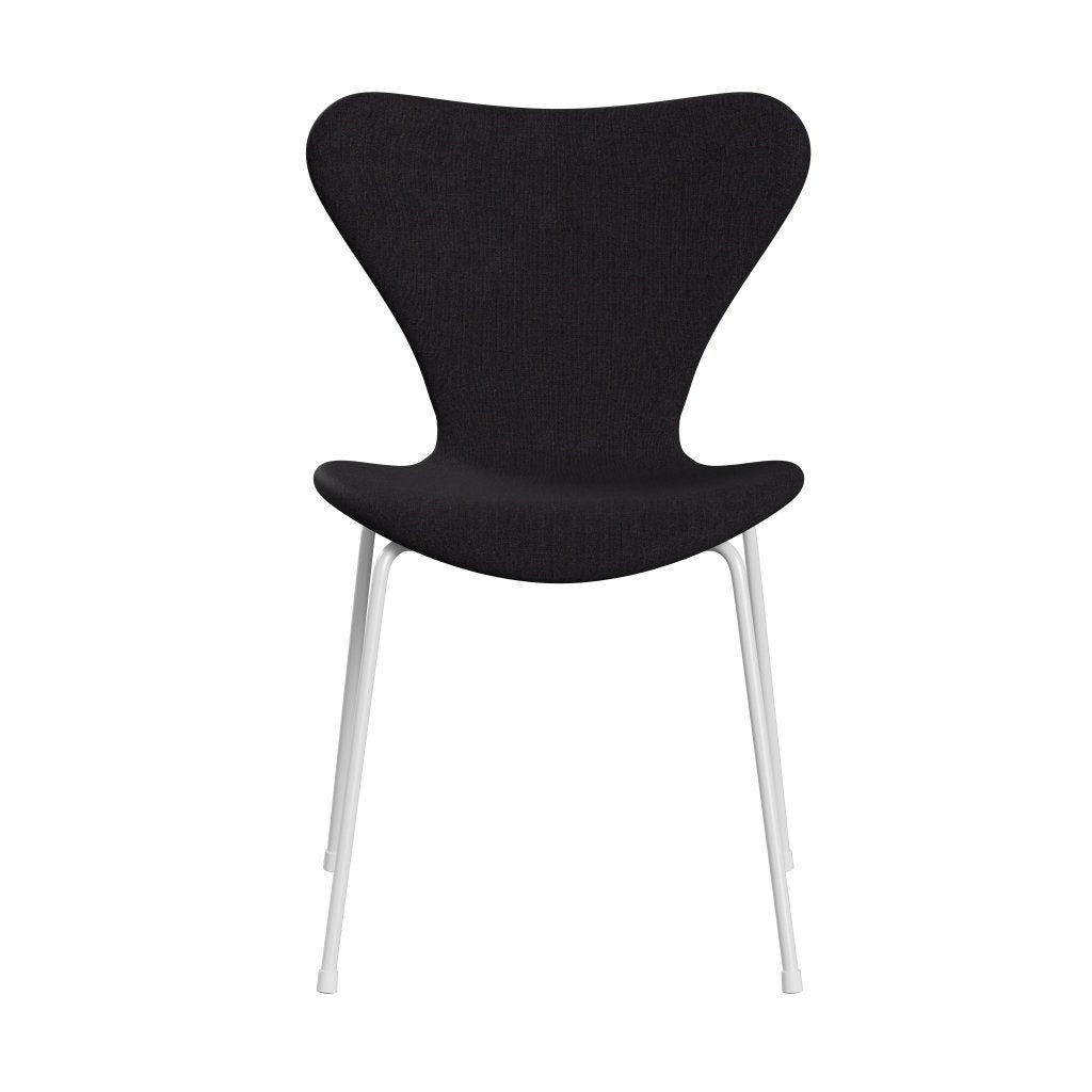 Fritz Hansen 3107 chaise complète complète, blanc / remix au bleu foncé aubergine