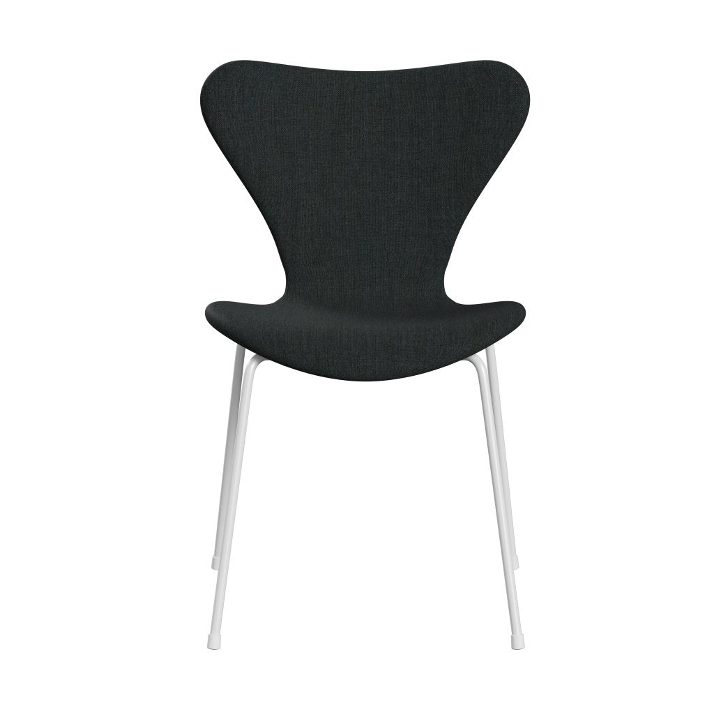 Fritz Hansen 3107 Silla tapicería completa, blanco/remix gris azul oscuro gris