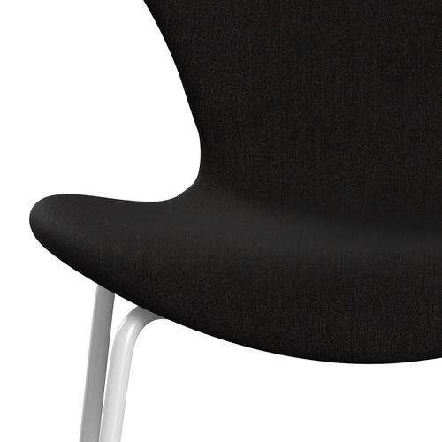 Fritz Hansen 3107 chaise complète complète, blanc / remix brun foncé (REM393)