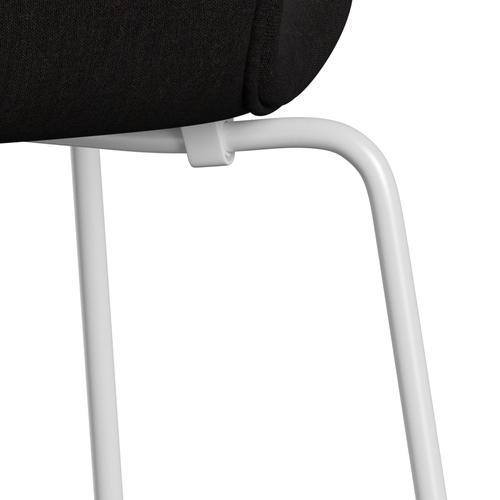 Fritz Hansen 3107 chaise complète complète, blanc / remix brun foncé (REM393)