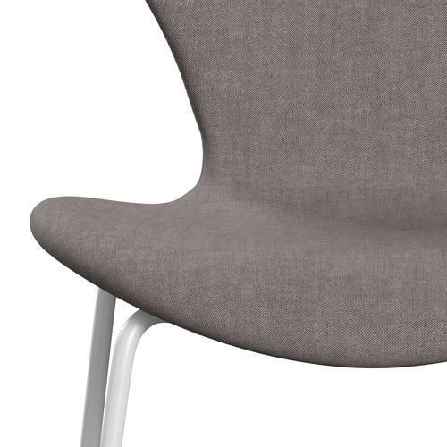 Fritz Hansen 3107 sedia piena tappezzeria, bianco/remix grigio scuro (REM136)