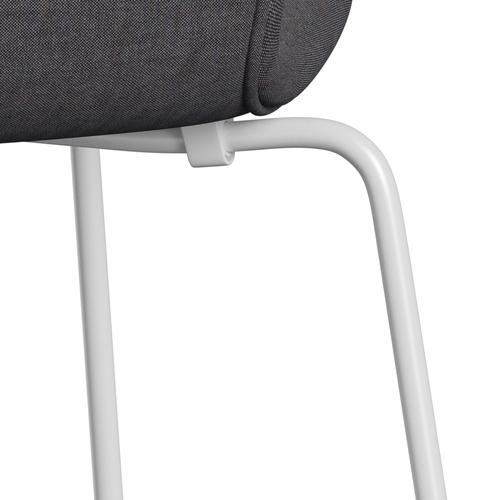 Fritz Hansen 3107 Stoel Volledige bekleding, Wit/Remix Dark Gray (REM266)