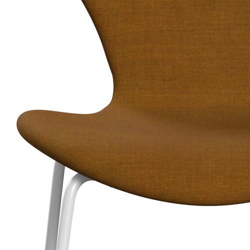 Fritz Hansen 3107 Stol Fuld polstring, White/Remix Gold Ocher