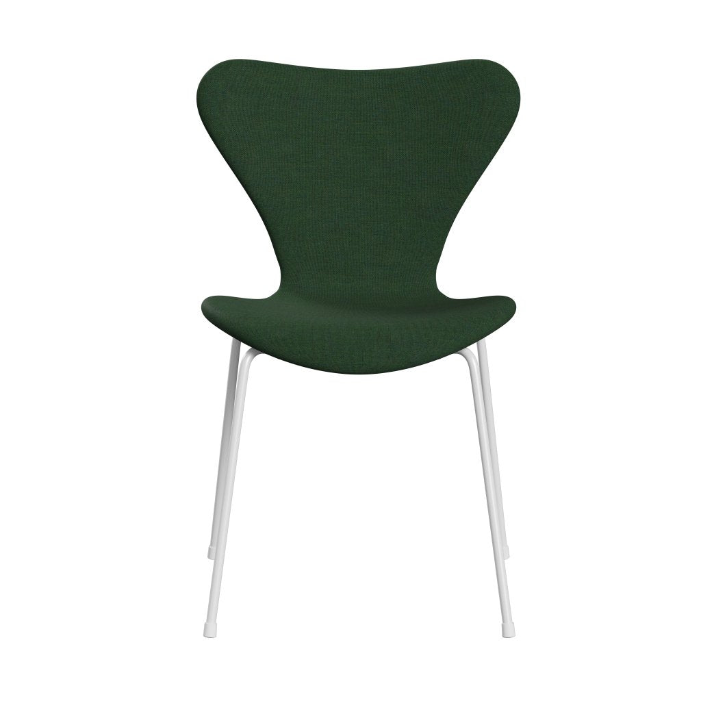 Fritz Hansen 3107 chaise complète complète, blanc / remix Green Green