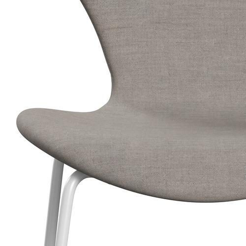 Fritz Hansen 3107 chaise complète complète, blanc / remix gris (REM126)