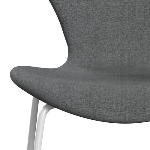 Fritz Hansen 3107 chaise complète complète, blanc / remix gris (REM143)