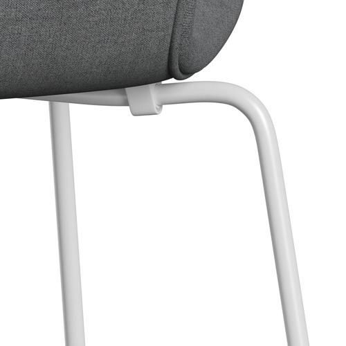 Fritz Hansen 3107 chaise complète complète, blanc / remix gris (REM143)