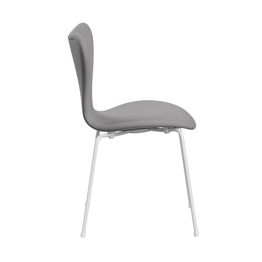 Fritz Hansen 3107 chaise complète complète, blanc / remix gris / vert