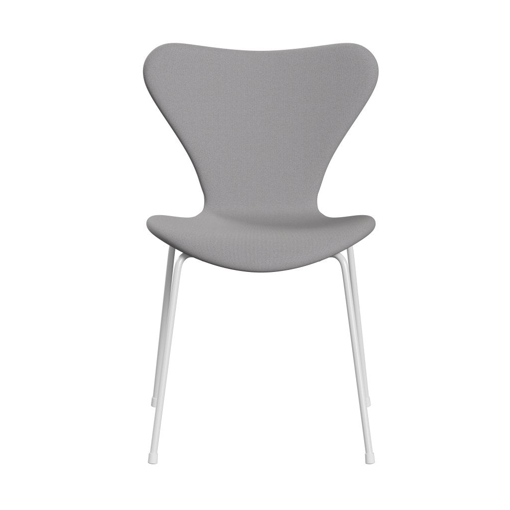 Fritz Hansen 3107 Silla tapicería completa, blanco/remix gris/verde