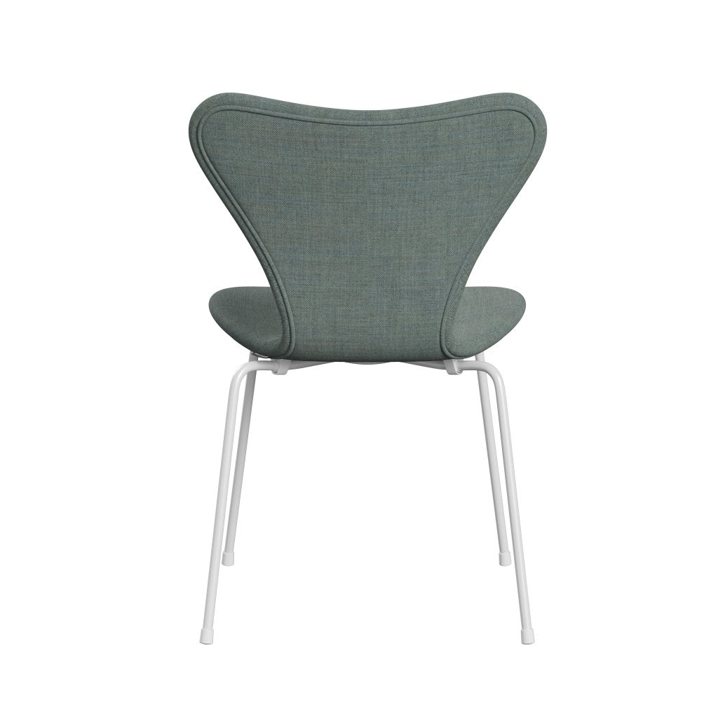 Fritz Hansen 3107 sedia piena rivestimento, bianco/remix verde/grigio