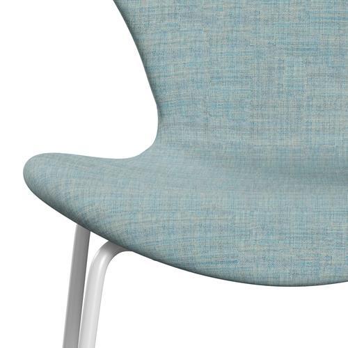 Fritz Hansen 3107 chaise complète complète, blanc / remix bleu clair