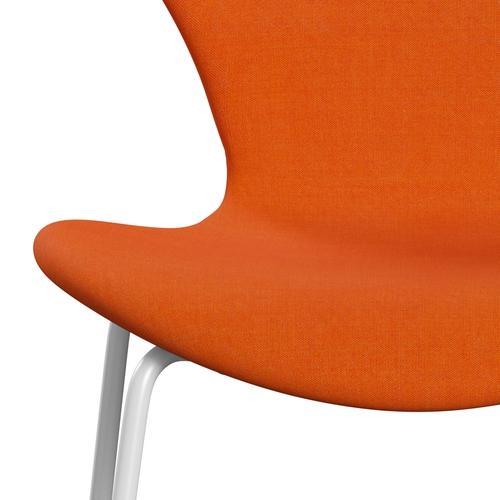 Fritz Hansen 3107 Chair Full Upholstery, White/Remix Light Orange