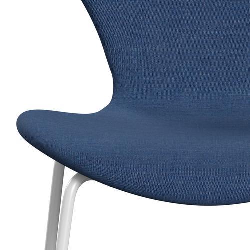 Fritz Hansen 3107 chaise complète complète, blanc / remix cobalt bleu