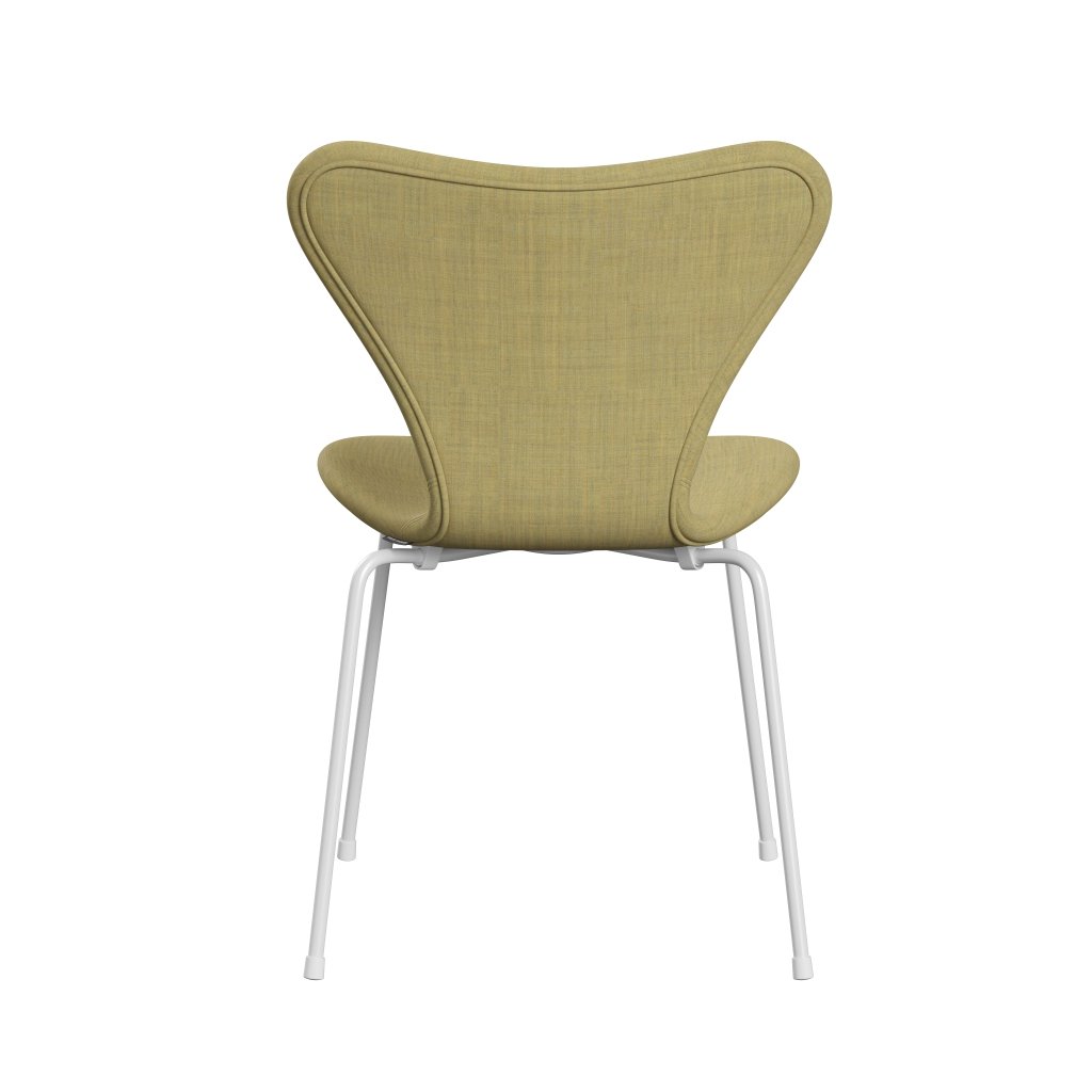 Fritz Hansen 3107 chaise complète complète, blanc / remix jaune de maïs