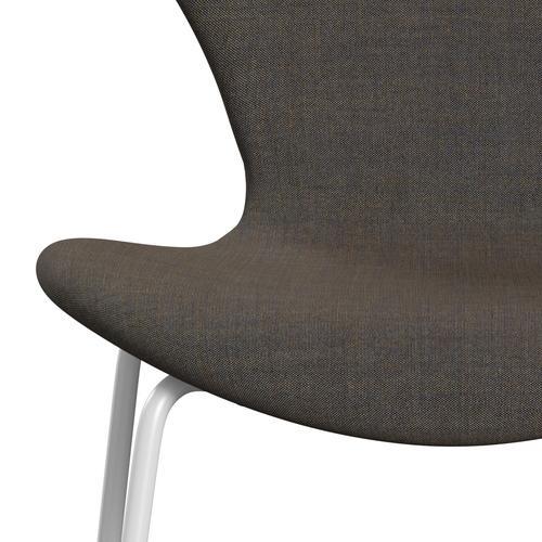 Fritz Hansen 3107 Chair Full Upholstery, White/Remix Rust Blue