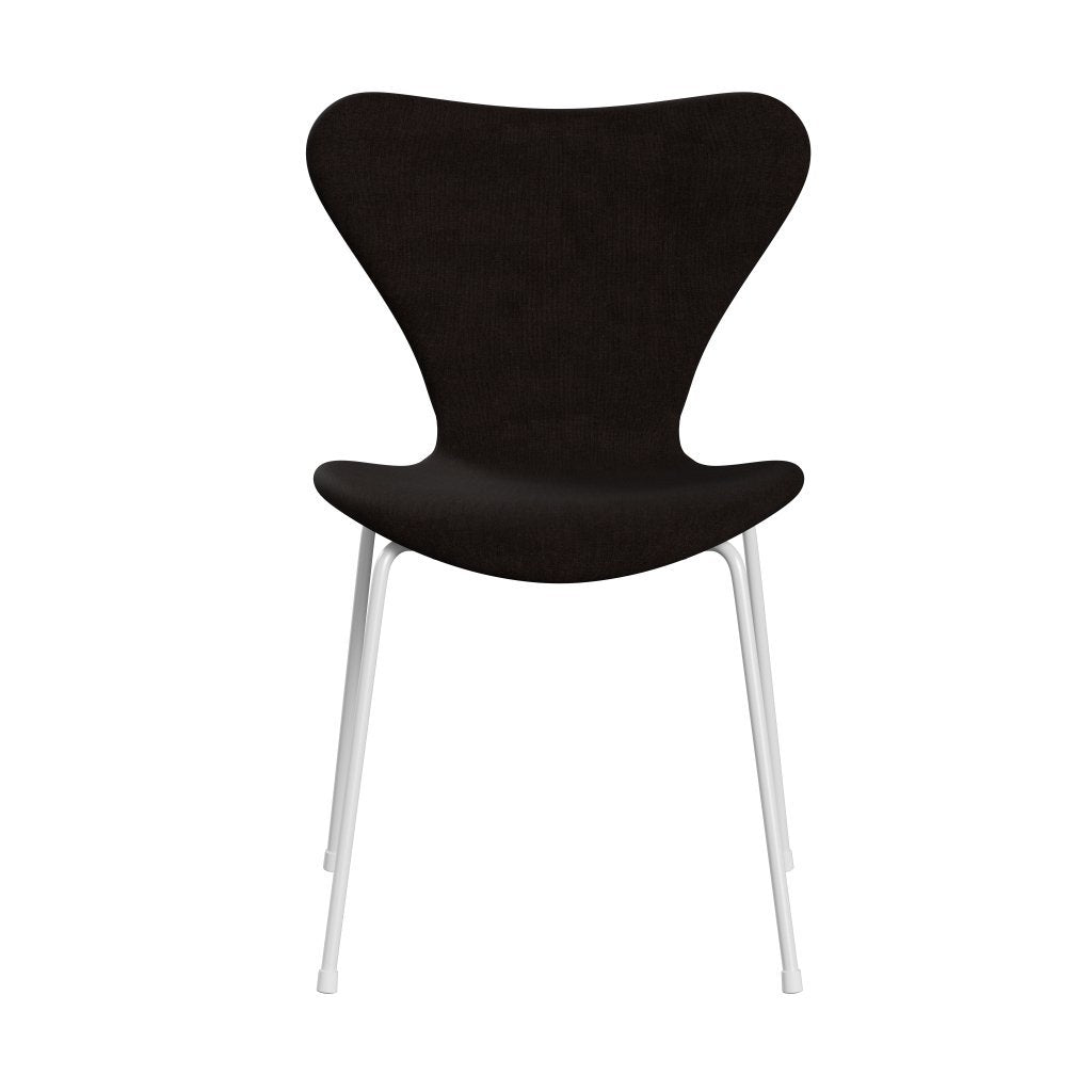 Fritz Hansen 3107 Stol Fuld polstring, White/Remix Chocolate Brown (REM383)