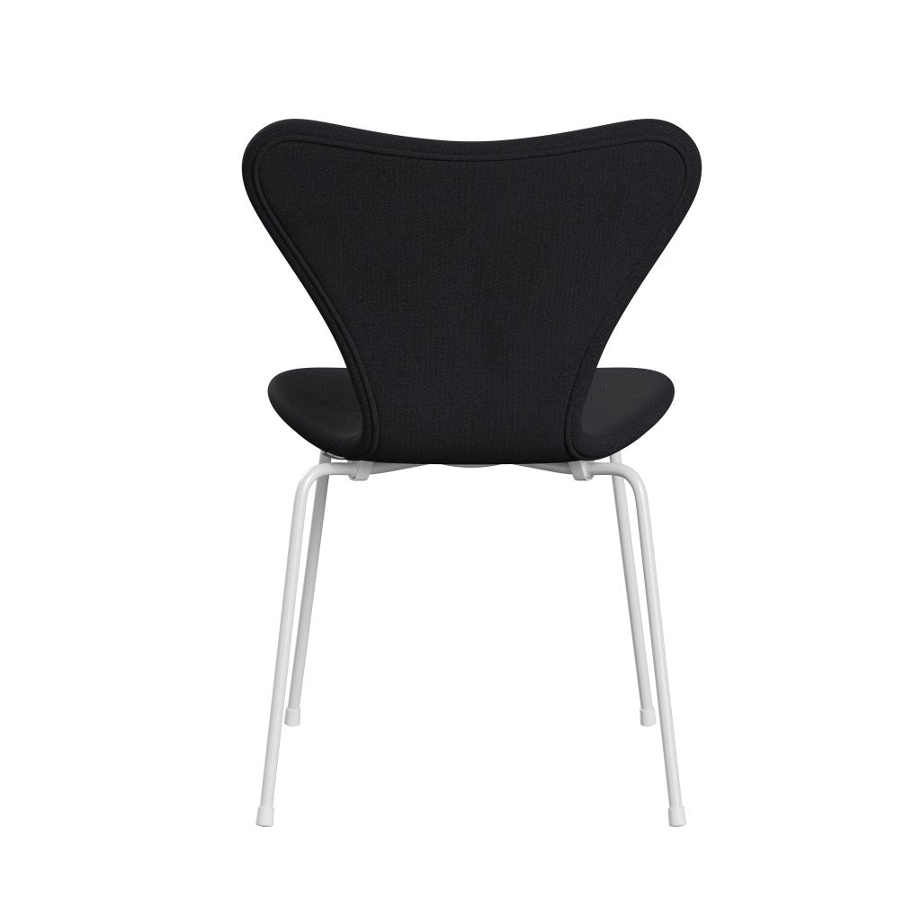 Fritz Hansen 3107 chaise complète complète, blanc / remix noir (REM286)