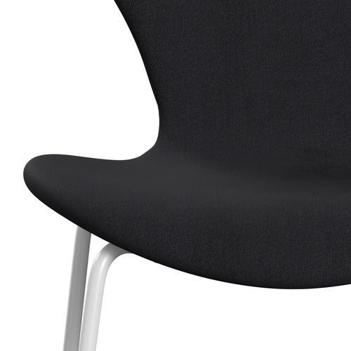 Fritz Hansen 3107 chaise complète complète, blanc / remix noir (REM286)