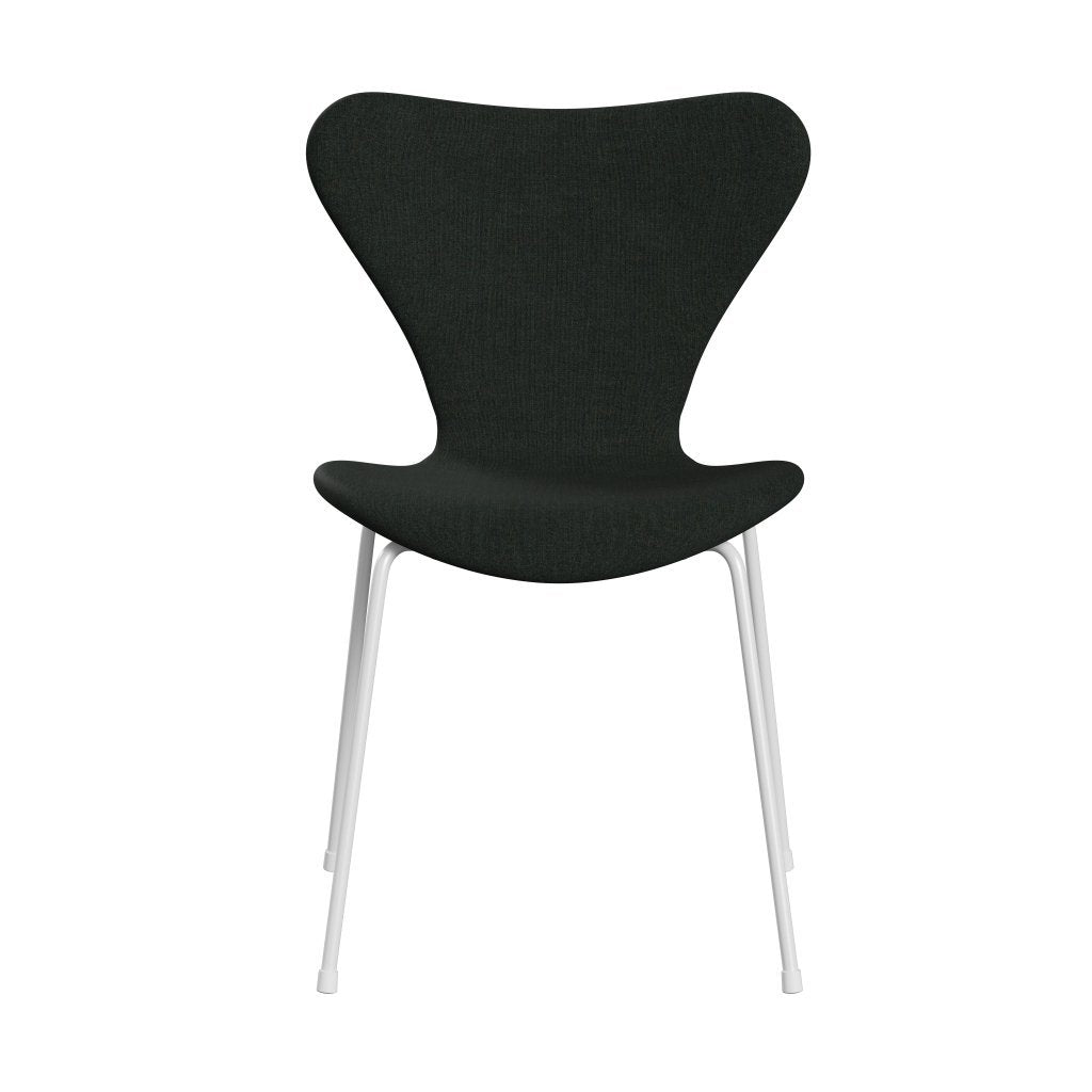 Fritz Hansen 3107 chaise complète complète, blanc / remix noir (REM973)