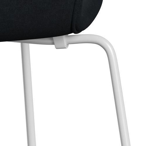 Fritz Hansen 3107 chaise complète complète, blanc / remix noir (REM996)