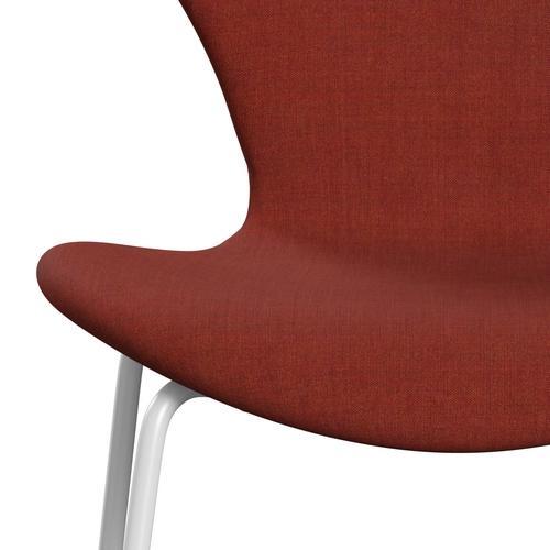 Fritz Hansen 3107 sedia piena tappezzeria, terracotta bianca/remix