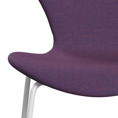 Fritz Hansen 3107 stol full klädsel, vit/remix violet