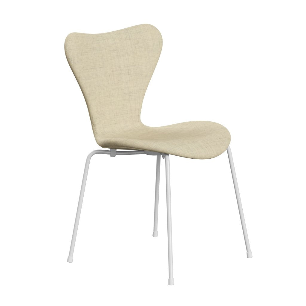 Fritz Hansen 3107 chaise complète complète, blanc / remix laine blanche