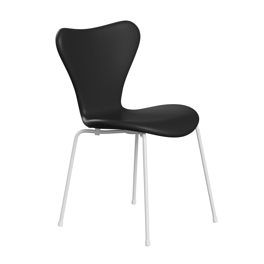 Fritz Hansen 3107 Silla de tapicería completa, blanco/suave negro