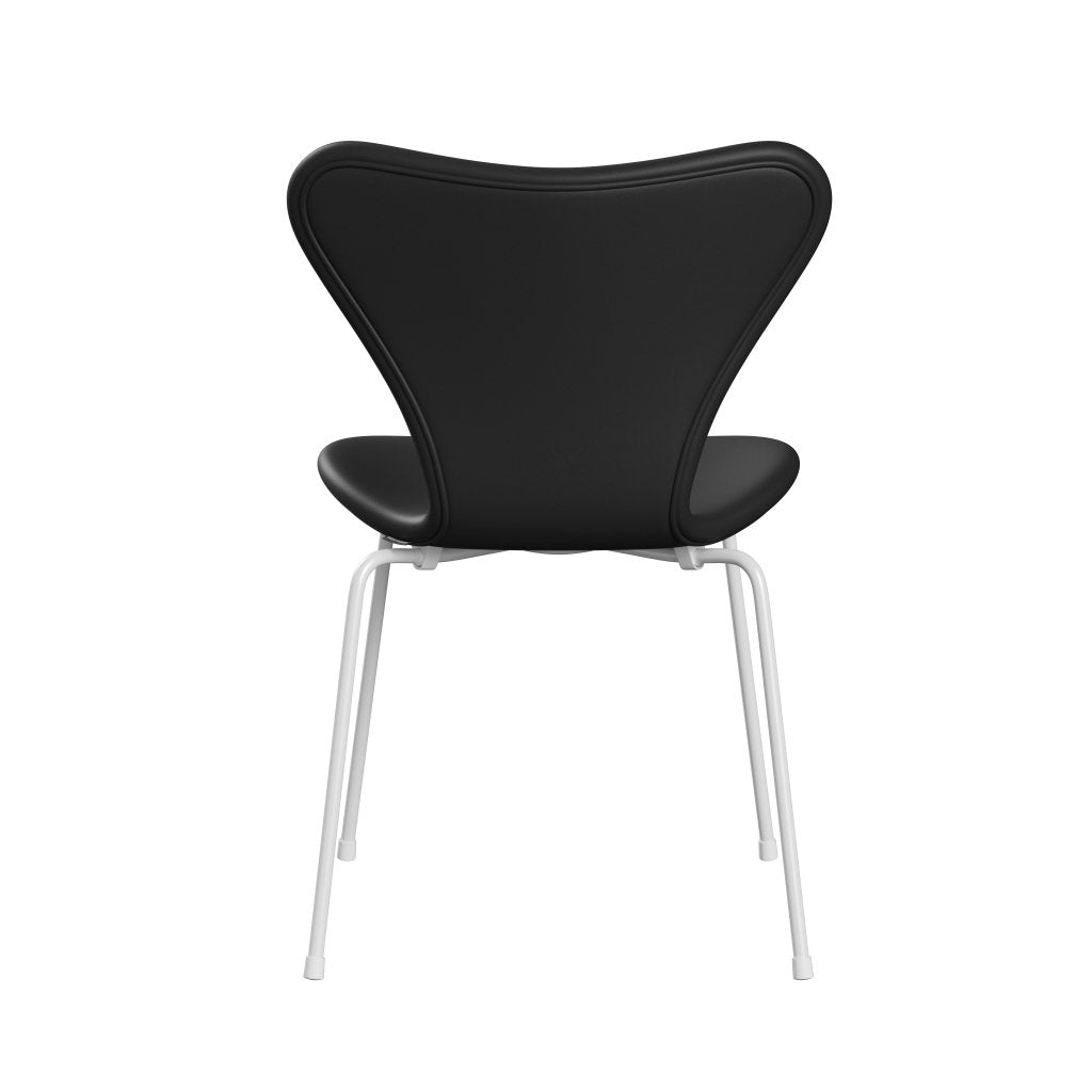 Fritz Hansen 3107 chaise complète complète, blanc / noir doux