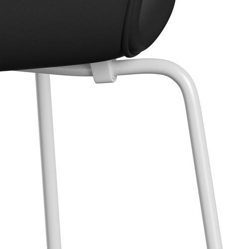 Fritz Hansen 3107 chaise complète complète, blanc / noir doux