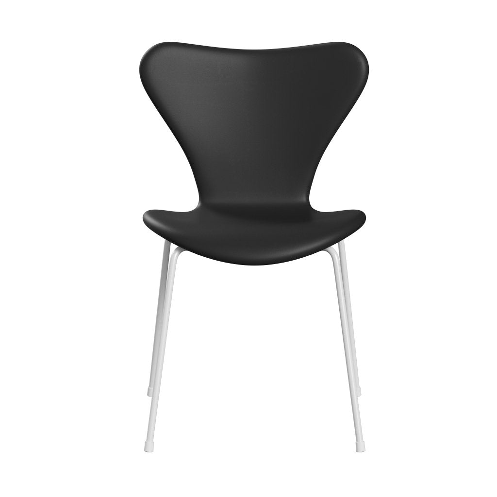 Fritz Hansen 3107 Silla de tapicería completa, blanco/suave negro