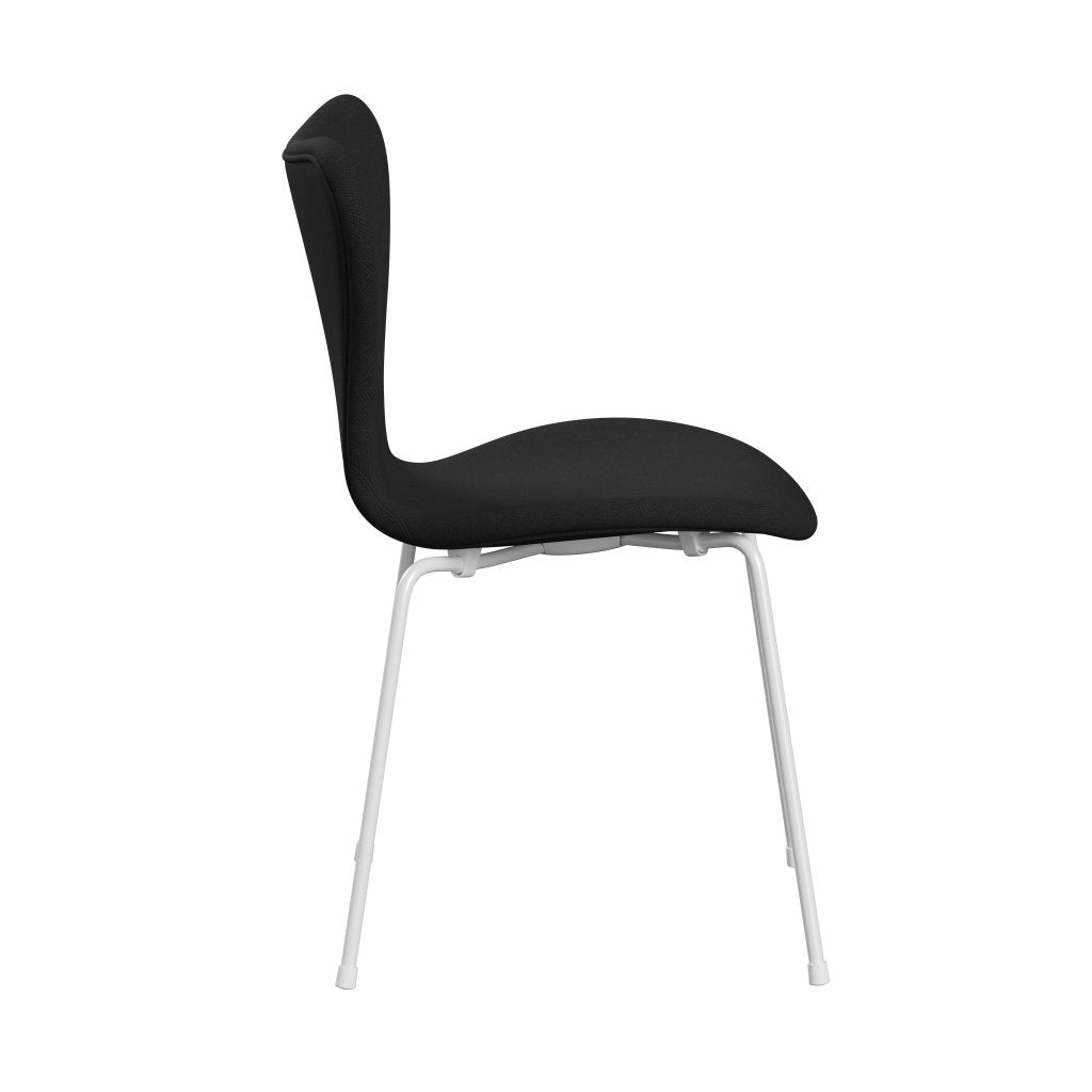 Fritz Hansen 3107 Stol Fuld polstring, White/Steelcut mørkebrun (STI380)