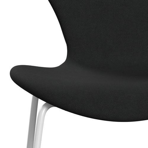 Fritz Hansen 3107 sedia piena tappezzeria, marrone scuro in taglio bianco/in acciaio (STI380)