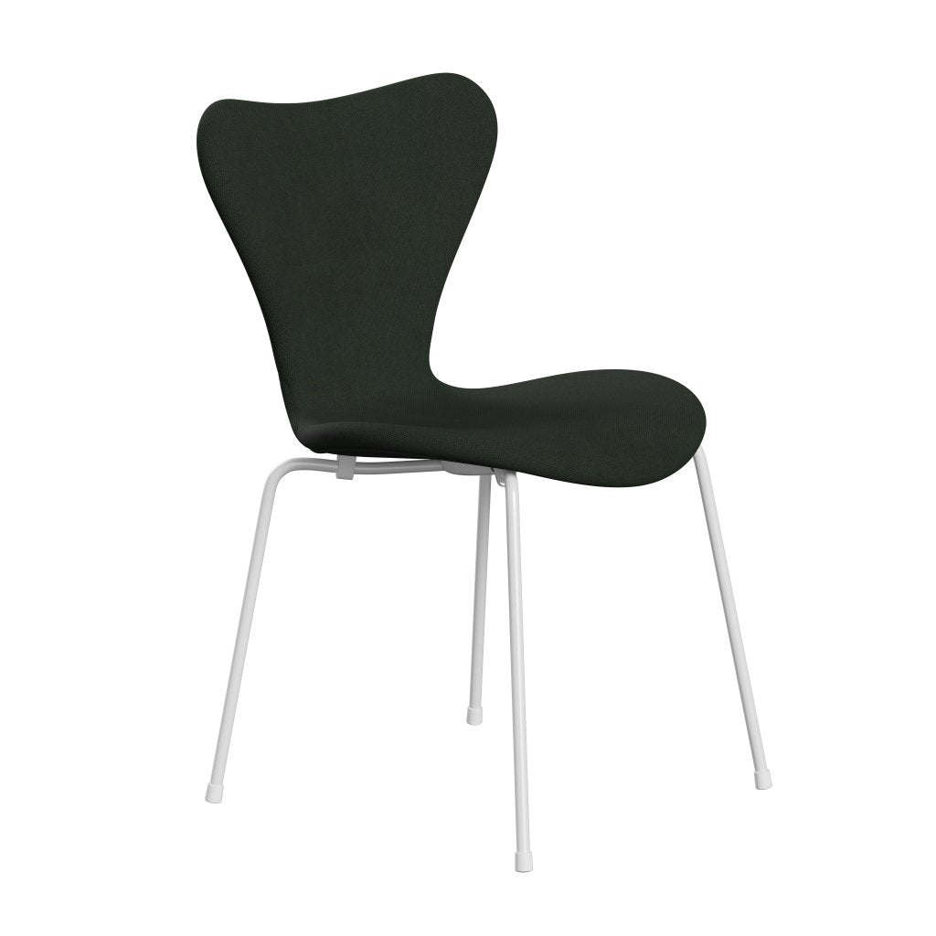 Fritz Hansen 3107 Chair Full Upholstery, White/Steelcut Dark Army Green