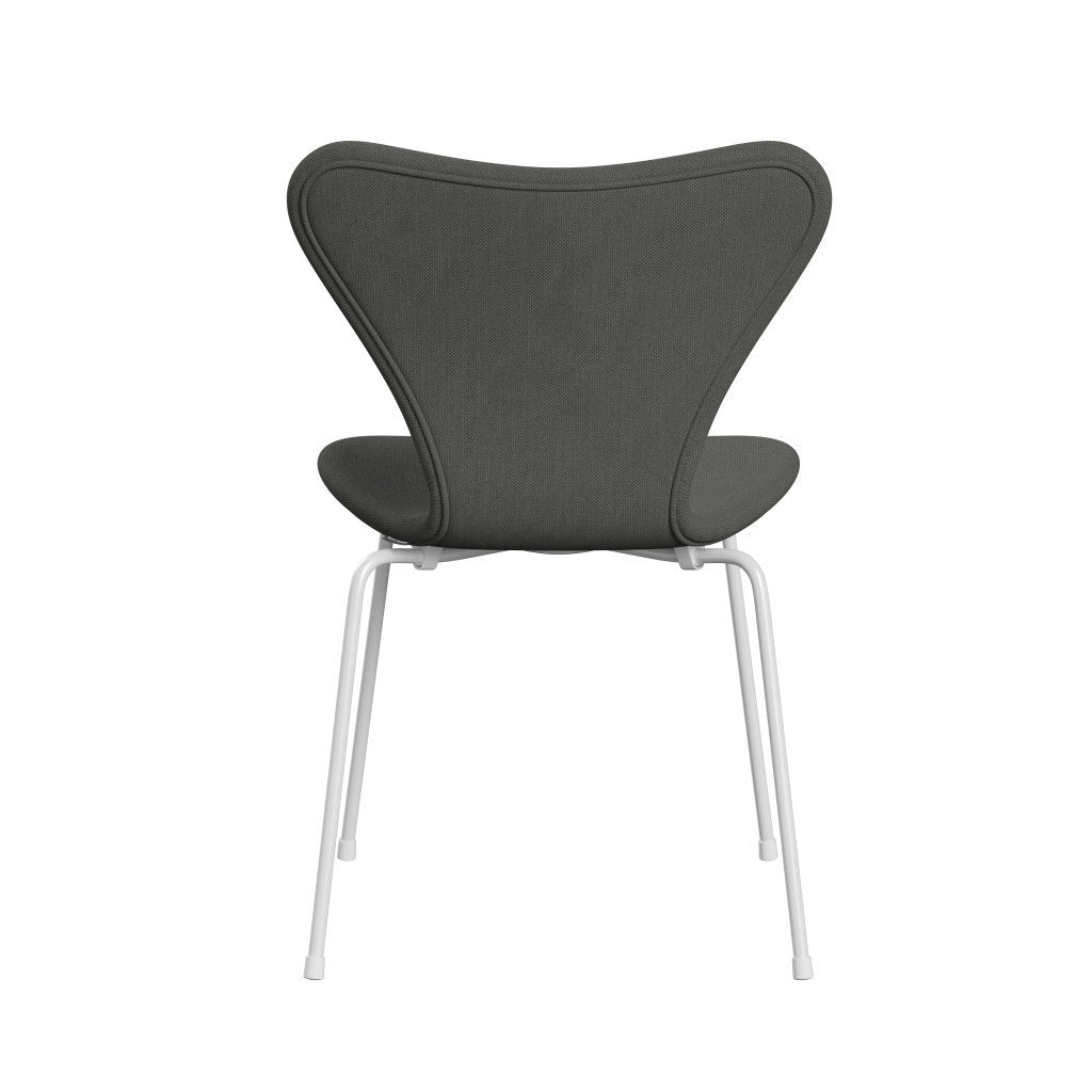 Silla Fritz Hansen 3107 Tapicería completa, blanco/escamado gris