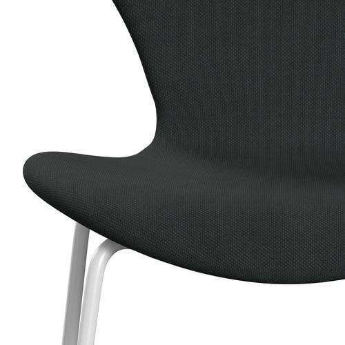 Fritz Hansen 3107 sedia piena rivestimento, carbone bianco/taglio in acciaio