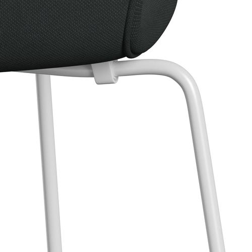 Fritz Hansen 3107 chaise complète pleine d'ameublement, charbon de bois blanc / Steelcut