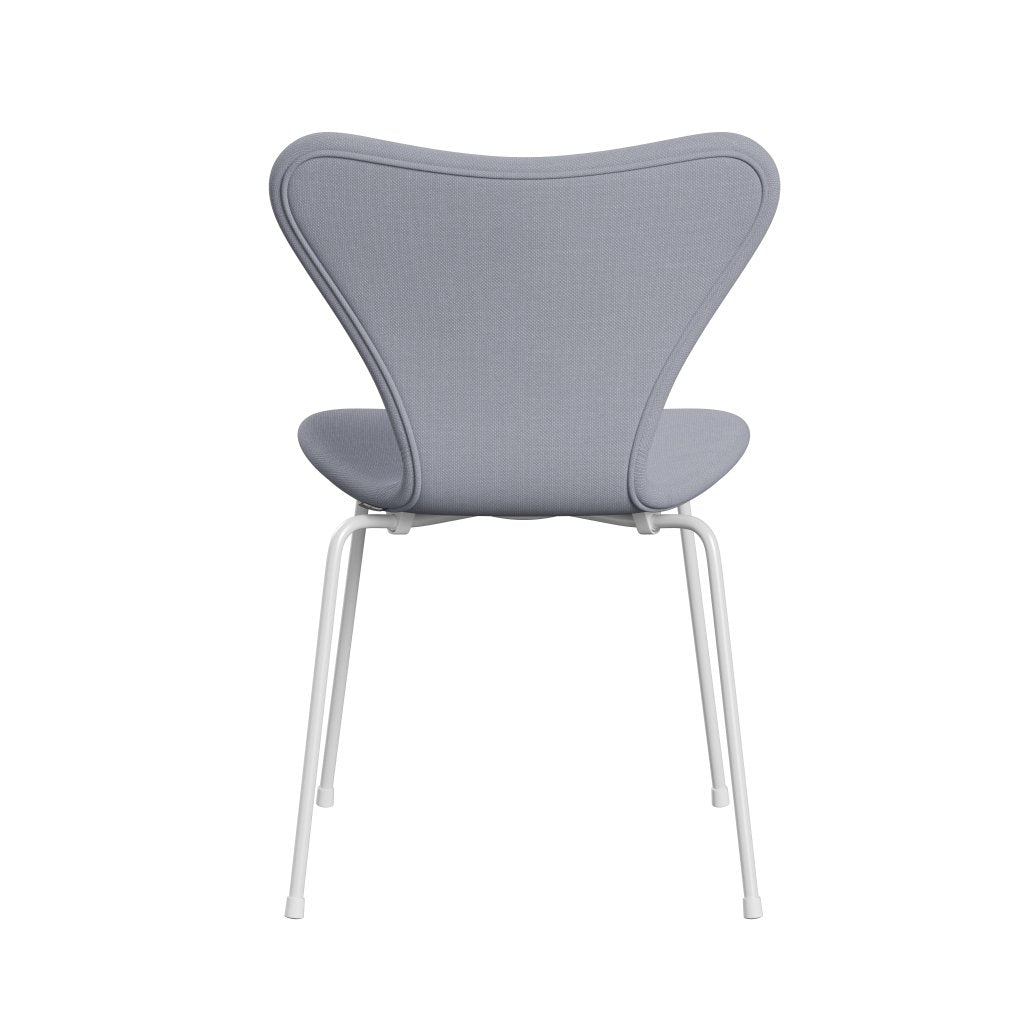 Fritz Hansen 3107 Tapicería completa de silla, blanco/lata de acero gris