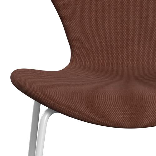 Fritz Hansen 3107 Stol Fuld polstring, White/Steelcut Medium Brown