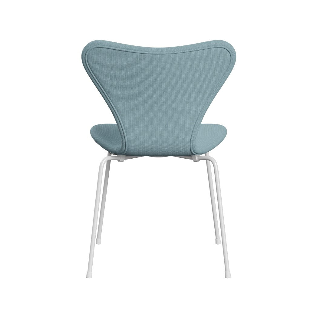 Fritz Hansen 3107 chaise complète complète, bleu pastel blanc / Steelcut