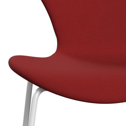 Fritz Hansen 3107 sedia piena rivestimento, rosso bianco/in acciaio